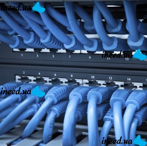 Високошвидкісний мережевий LAN кабель патч корд UTP Cat5e 25 метрів RJ - 45 для підключення до комп'ютера Інтернету, комутаційний ethernet шнур Синій