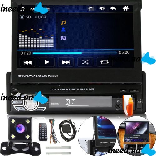 Car Radio with Retractable Screen 7" Bluetooth Car Stereo SWM 9601G 1DIN Car Radio MP5 FM/AM with Monitor and Rear View Camera 9612G