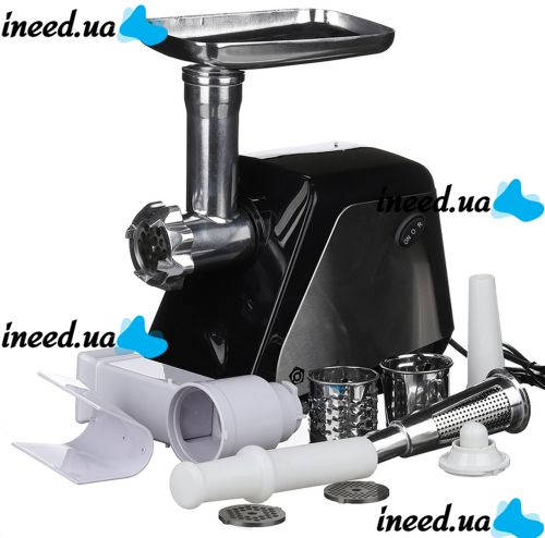 Kitchen electric meat grinder Domotec MS-2024 3000W with juicer, Electric Meat Grinder with grater, shredder, sausage nozzle Domotec 3000W