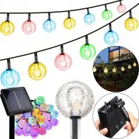 Уличная садовая гирлянда лампочки RGB Crystal Balls Lights 6 метров 20 LED фонариков на солнечной батарее, Водонепроницаемые фонарики Solar для сада