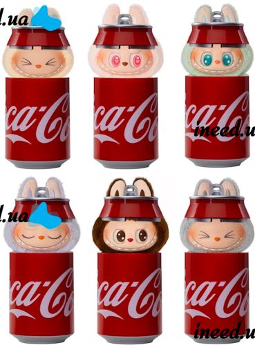 Children's plush toy The Monsters Labubu Coca Cola 15cm, Soft collectible Labubu surprise figurine in a Coca Cola can for kids