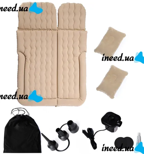 Car Travel Bed AND 5337 Inflatable Car Mattress AND 5337 Double Rear Seat Mattress 174x126 cm Car Bed with Pump and Pillows