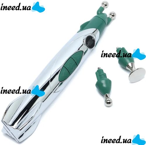 Массажная ручка с 3 насадками головками для терапии Rocket Pain Relief Pen 3 в 1 импульсный ручной акупунктурный массажер для снятия боли всего тела
