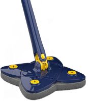 Квадратна телескопічна швабра Triangle Spin Mop для сухого та вологого прибирання регульована швабра конюшина з віджимом 360 для миття вікон і стін