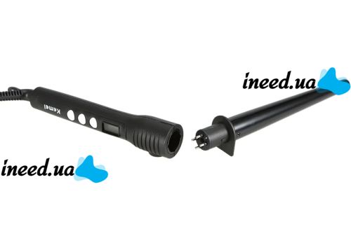 Kemei KM-4083 4-in-1 cone curling iron for curling hair, spiral styler with replaceable nozzles multi-styler with ceramic coating curling iron