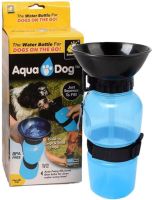 Портативна Дорожня поїлка для собак Aqua Dog Petshy PET Bottle 500 мл автоматична прогулянкова пляшка для води з чашею в дорогу ПЕТ ботл