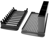 Настольная сушилка для посуды Scalable Drain Rack 0578 кухонный органайзер с поддоном и ковриком из микрофибры для хранения и сушки приборов Серый