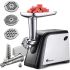 Kitchen electric meat grinder Domotec MS-2023 3000W, Household electric meat grinder with juicer and nozzle for sausages and kebbe Domotec 3000W Black
