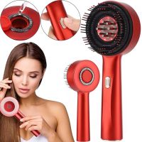 Беспроводная массажная расческа Scalp Massager Comb YKD-123B для укладки и завивки волос Аккумуляторная щетка с дозатором для массажа головы Красная