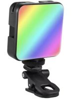 Акумуляторний накамерний відеосвітло Світлодіодна лампа RGB Lamp AY-83 з прищіпкою для телефону фото і відеозйомки, студійний Led світло з різьбленням 1/4