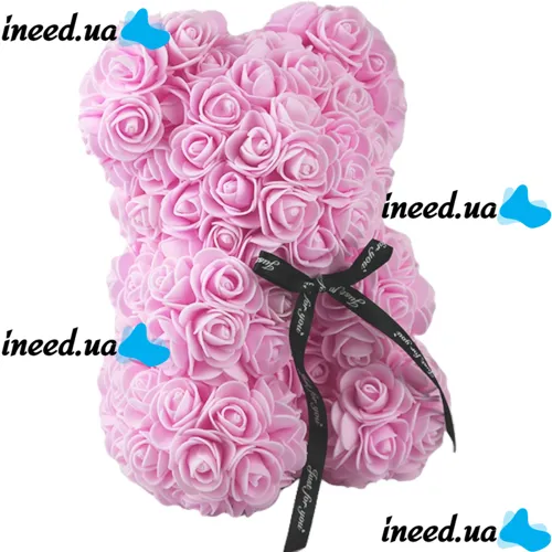 Little Teddy Bear made of Artificial 3D Roses Teddy Bear de Luxe 25 cm Pink, Light Pink Teddy Bear