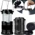 LED Camping Lantern Power Line WF86 30led with 3W Batteries, Folding Lamp Flashlight with Batteries for Emergency Lighting 3W Black