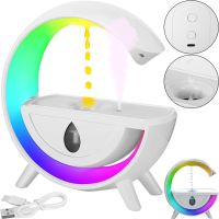 Антигравітаційний зволожувач повітря нічник Anti-Gravity Humidifier T00K8 з RGB підсвічуванням, Дифузор 350мл з крапельним ефектом від USB Білий