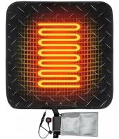 Square Mat Bedding Folem KM-56711 Heated for Chairs, Legs and Animals Heating Pad 45x45 cm 3 Modes of Operation from USB Power Bank in Bed Black