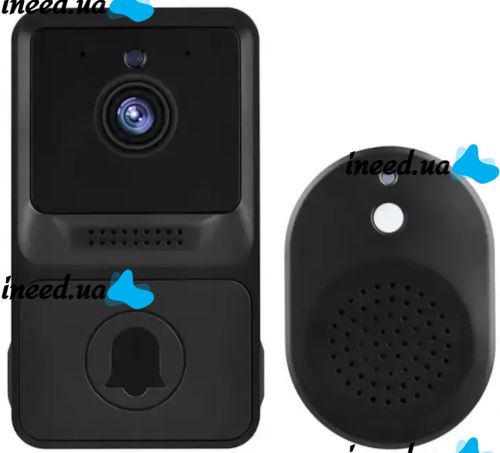 Wireless Video Doorbell Intercom Wi-Fi Mini Doorbell AiWit T2 Mini 720p for Home, Cordless WIFI Doorbell with Camera Android iOS Black
