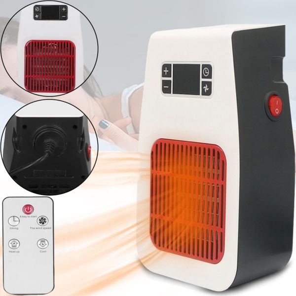 Настольный электрический обогреватель UKC PH-8006 900W с пультом ДУ и таймером, Керамический портативный тепловентилятор с дисплеем от сети Белый