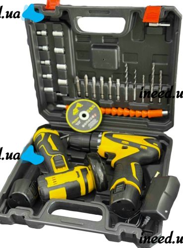 Акумуляторний набір DeWalt 2в1 Шурупокрут DCF680Z2FA міні болгарка DCG125N 75мм, Набір Деволт 2 акумулятора 12V 2Ah з набором інструментів в кейсі