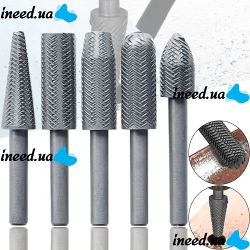 Set of H-Tools T332-M 5 piece milling drill bits for simultaneous drilling and milling in wood and metal Set of 1/4" Grey drill bits