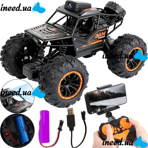 OTAMANKO CAM C023A RC Buggy with 0.3MP Wi-Fi Camera and Remote Control, 2.4GHz Rechargeable JEEP SUV for Kids