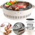 Бездимний круглий гриль з решіткою Stove NO.898 30 см для барбекю, Вугільна складна кругла піч для смаження м'яса, риби та овочів для кемпінгу