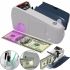 Portable mini V31 Calculating Machine with UV Detector for Counting Banknotes, Cash Counter with LCD display from batteries and mains Grey