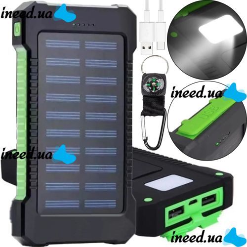 Portable Charger Battery Power Bank Solar JS-809 50000 mAh with Solar Panel and Flashlight, External Battery Power Bank for Charging USB 2.1A