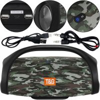Large Wireless Music Speaker T&G Booms Box Big Camouflage with Handle, Portable Bluetooth Speaker in Boombox Style USB AUX for Android IOS