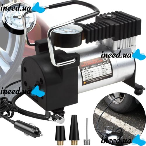 Car Cigarette Lighter Compressor Aig pump HS-208 965kPa for Tire Pumping 140PSI 10Amp Car Compressor Pump for Pumping Car Wheels Black