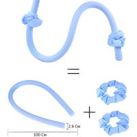 Satin soft Reclaire curlers for self-styling with elastic bands and a hairpin, a soft ribbon for cold curling, a kerlik headband for curls