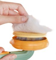 Щітка для вичісування шерсті для тварин Pet Brush pumpkin, Ковтуноріз для чищення підшерстя у собак і котів з кнопкою для грумінгу котів Дешеддер