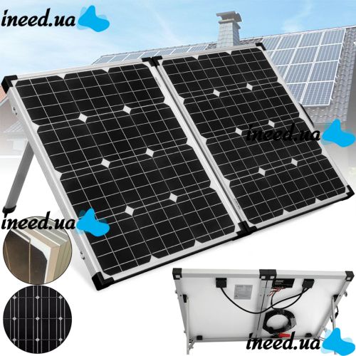 Складна полікристалічна сонячна панель Solar Board FOLD 80W 18V 67х45х3.5 см, розкладна сонячна батарея 670х450х35 мм для зарядки від сонця