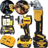 Набор электроинструментов DeWalt аккумуляторная болгарка DCG405P2 беспроводной гайковерт DCF922 36V 5Ah, Комплект Деволт с 2 аккумуляторами в кейсе