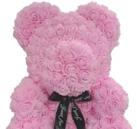 Little Teddy Bear made of Artificial 3D Roses Teddy Bear de Luxe 25 cm Pink, Light Pink Teddy Bear