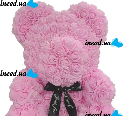 Little Teddy Bear made of Artificial 3D Roses Teddy Bear de Luxe 25 cm Pink, Light Pink Teddy Bear