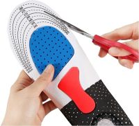 Orthopedic insoles size 39-44 with rigid supinator and gel heel AND195 universal trimmed insoles from flat feet, blisters for shoes