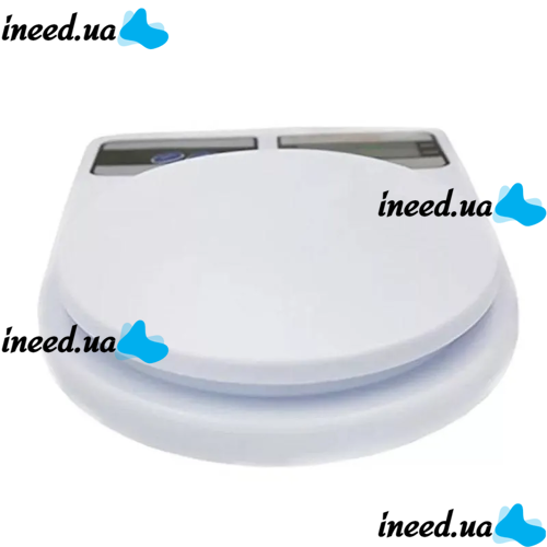 Electronic Table Scales from 1g to 7 kg SF-400, Kitchen Scales with LED Display with Round Platform for Weighing Products White