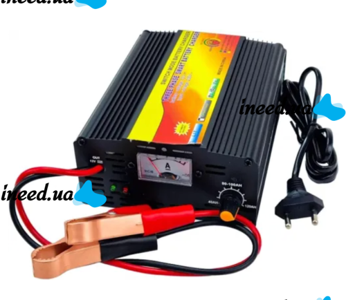 Зарядний пристрій для акумулятора UKC Battery Charger 12V 20A MA-1220A з вбудованим амперметром, Зарядка для акумуляторів авто і мото Чорний