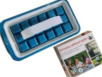 Герметична силіконова форма для льоду з кришкою на 18 клітинок Fill + Carry Without Spilla, Контейнер ледница 18 кубиків, Ледница для заморозки води