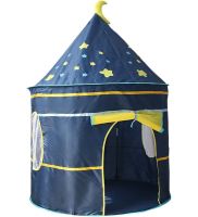 Детская игровая палатка замок Beautiful Cubby house 3 в 1 для детей с палаткой домиком, туннелем и сухим бассейном, Сборный вигвам с сумкой Синий