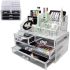 Desktop Acrylic Organizer Acrylic Cosmetic Storage Box for Cosmetics and Small Items, Cosmetic Box with Drawers Transparent