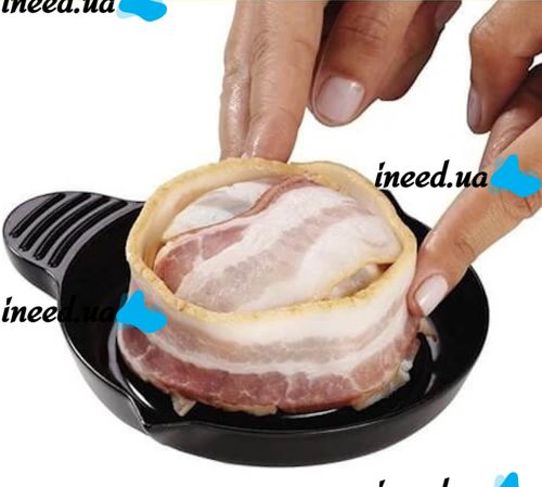 Набір форм для випічки запікання бекону 2шт Perfect Bacon Bowl їстівна тарілка, Форма для приготування їстівної тарілки з бекону Чорна