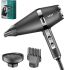 Professional Hair Dryer VGR V-451 for Drying and Styling Hair with Negative Ions with 3 Nozzles, Electric Cold Blow Dryer Black