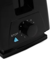Electric Toaster Bitek BT-263 Black 1000w Kitchen Horizontal Electric Toaster for 2 Bread Toasts with Removable Tray 2 Slice Toaster Black