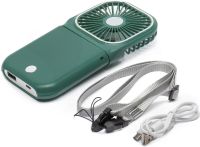 Портативный мини вентилятор Mini Fan F30 3 в 1 Powerbank карманный ручной мини-вентилятор с ремешком на шею, держателем и зарядкой для телефона USB
