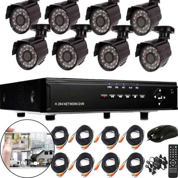 Комплект видеонаблюдения проводной видеорегистратор CCTV XVR-TO801N на 8 камер 5mp, 8-канальный набор уличных камер для наружного наблюдения