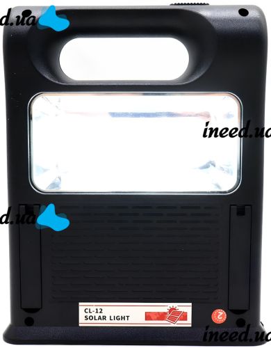 Портативная солнечная станция CcLamp CL-12 30W аккумуляторный светодиодный LED фонарь повербанк с 2 лампочками на солнечной батареи Power Bank
