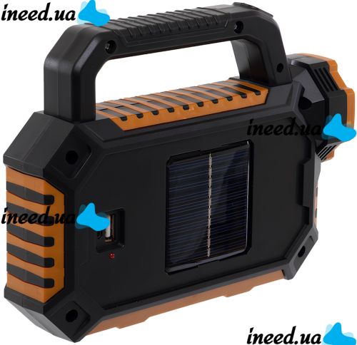 Ручний акумуляторний ліхтар з повербанком Solar Multilight HS-8029-1-B 3W портативний світлодіодний світлодіодний ліхтарик прожектор з сонячною панеллю USB