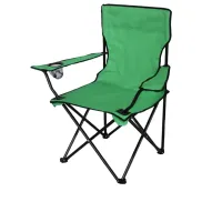 Folding universal Spider Green chair up to 150 kg in a case Travel chair with backrest armrests and cup holder for fishing and camping