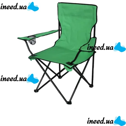 Folding universal Spider Green chair up to 150 kg in a case Travel chair with backrest armrests and cup holder for fishing and camping