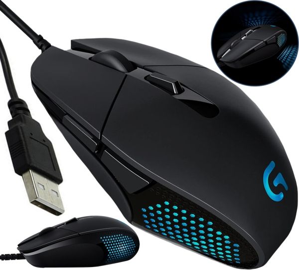 Logitech G302 Deadalus Prime Gaming Computer Mouse Wired USB Gaming Mouse with Backlight for PC Computer and Laptop G-302 Black